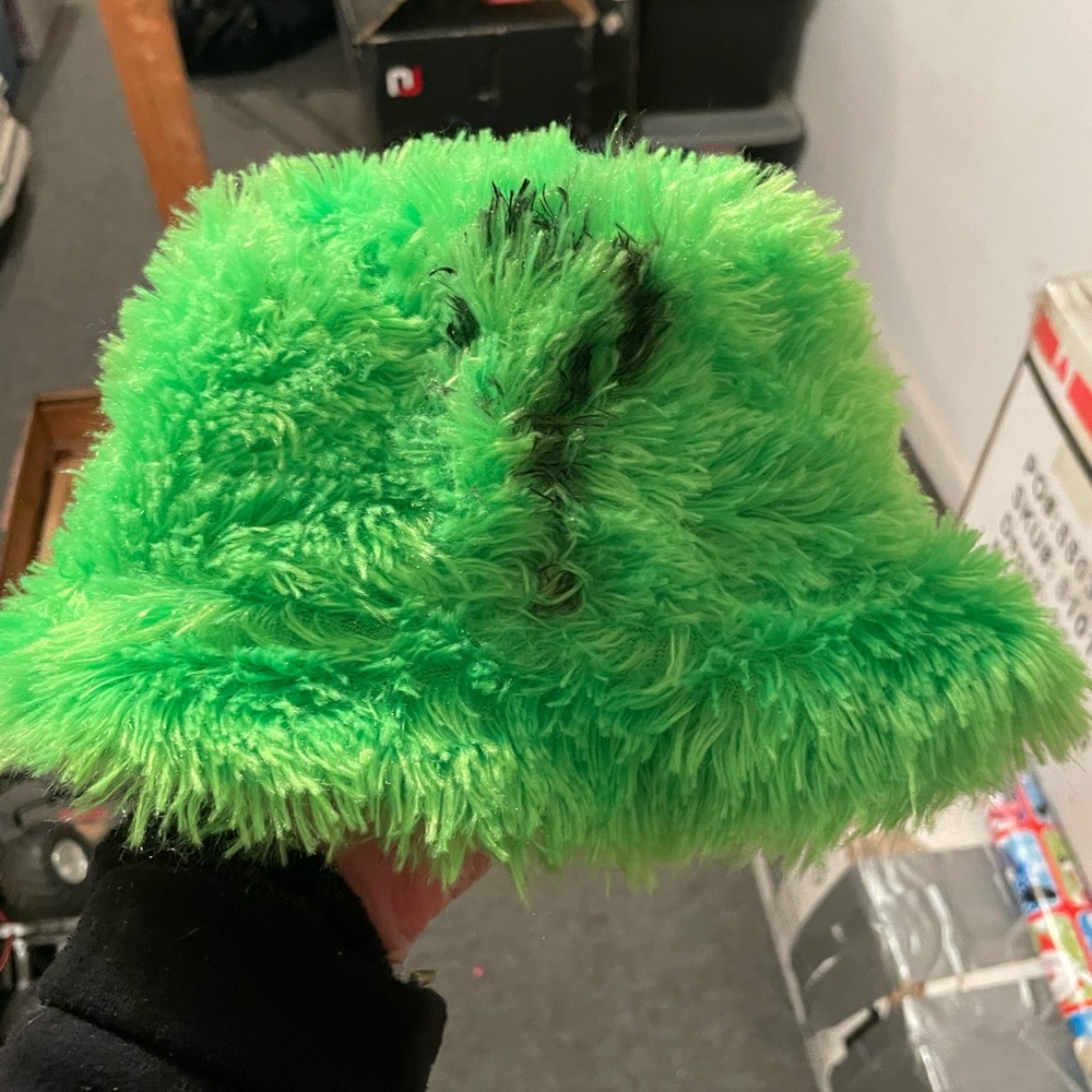 Fluffy Green Bucket Hat